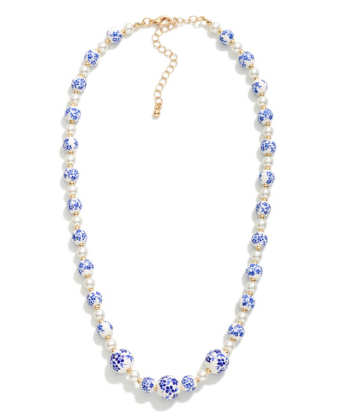 Vintage Blue Bead Necklace