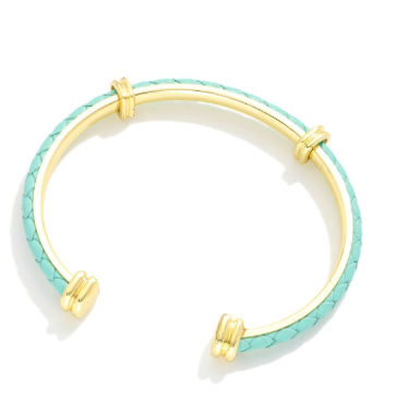 Blush & Breeze Braided Cuff - Mint