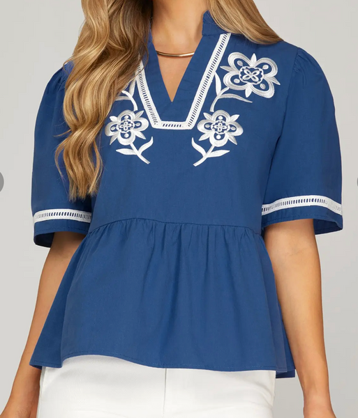 Spring Mornings Blouse - Navy