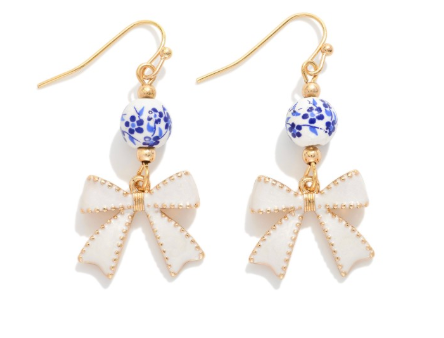 Bow & Blossom Drops - Blue