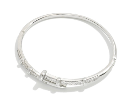 Cuff & Glitter Glam Bracelet - Silver