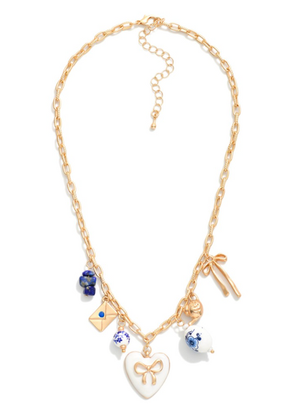 Charmed Coquette Necklace - Blue