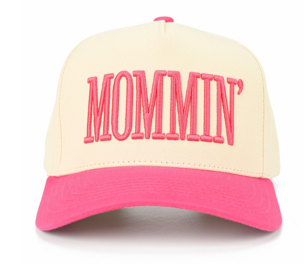 Mommin' Baseball Cap - Hot Pink