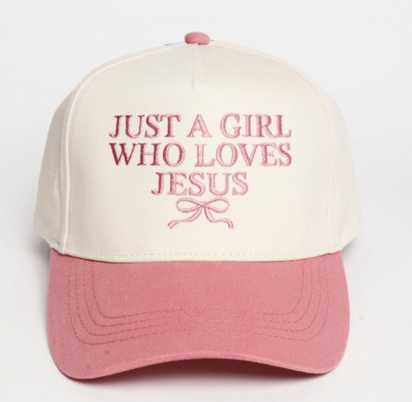 Just A Girl Who Loves Jesus Cap - Pink