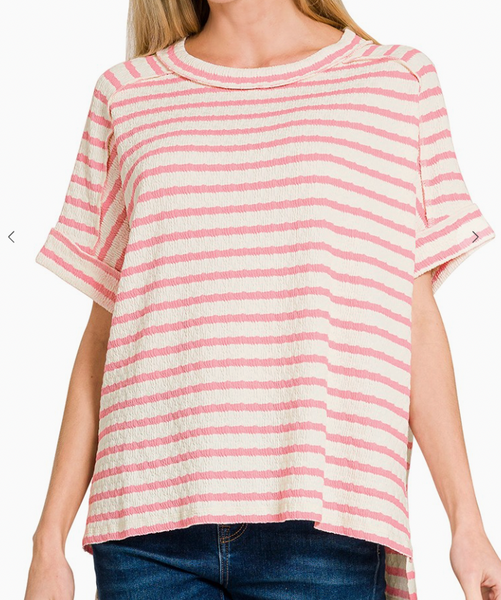 Harbor Stripe Top - Pink