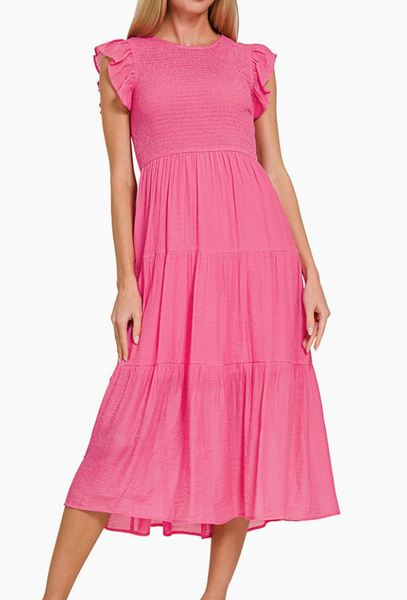 The Promise Midi Dress - Fuchsia