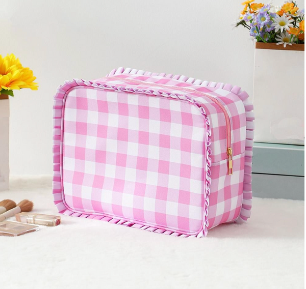 Pretty in Plaid Pouch - Pink
