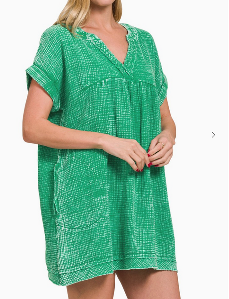 Spring Breeze Dress - Washed Green