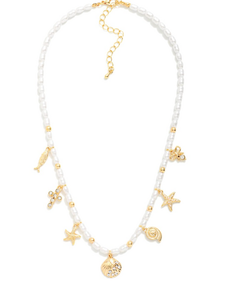 Pearl & Starfish Charm Necklace