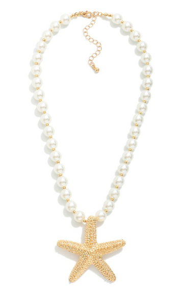 Pearl Beaded Starfish Necklace