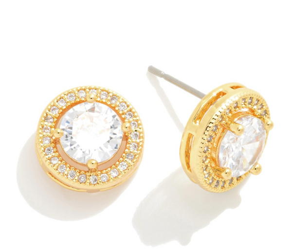 Circular Stud Earrings - Gold