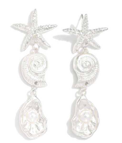 Seaside Charm Earrings - Silver