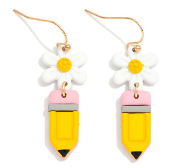 Springtime Daisy Pencil Earrings