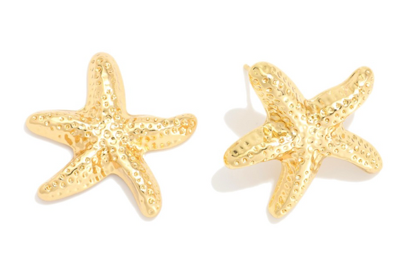 Classic Starfish Stud Earrings - Gold
