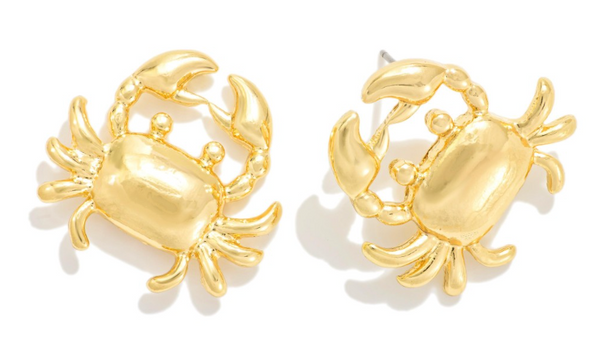 Classic Crab Stud Earrings - Gold