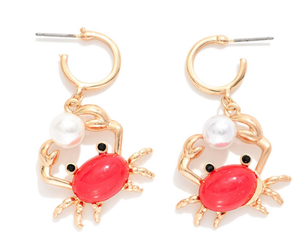 Coastal Crab Drop Earrings