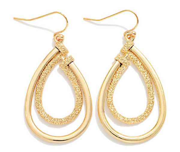 Everyday Edge Teardrop Earrings - Gold