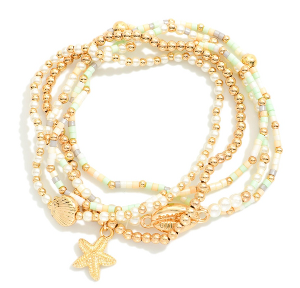 Beach Babe Beaded Stack - Mint