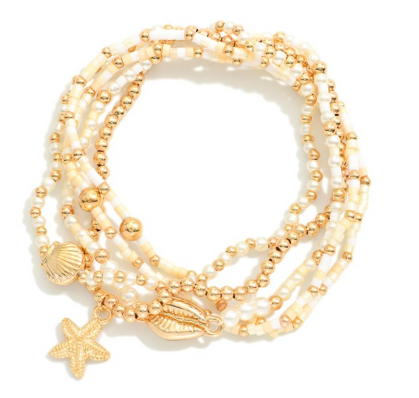 Beach Babe Beaded Stack - Natural