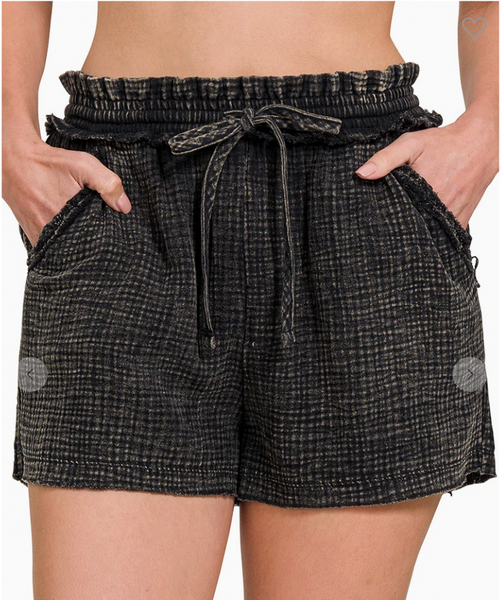 Everyday Ease Gauze Shorts - Black