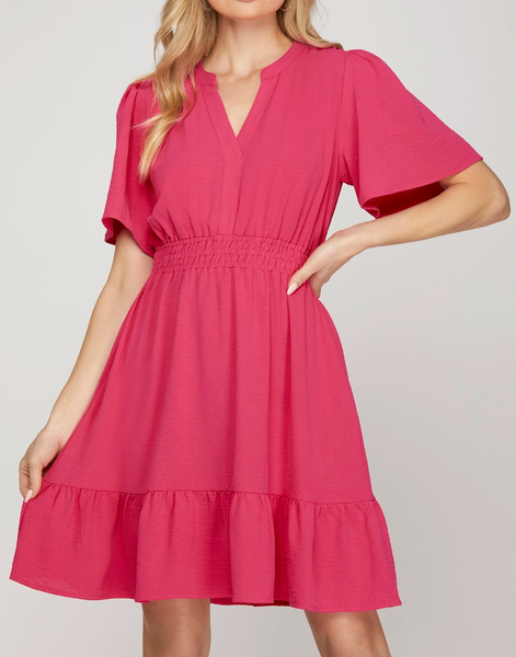 Easy Elegance Dress - Fuchsia