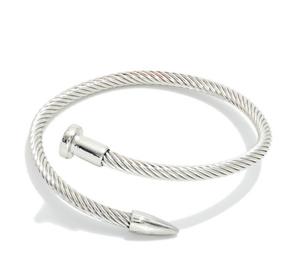 Chic Nail Twist Bracelet - Silver