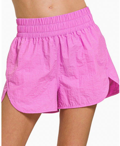 Breezy Move Windbreaker Shorts - Pink