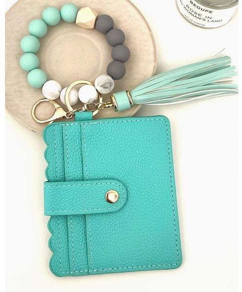 On The Go Beaded Wristlet - Mint