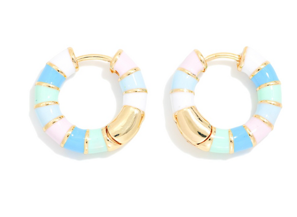 Bright Side Hoop Earrings - Blue