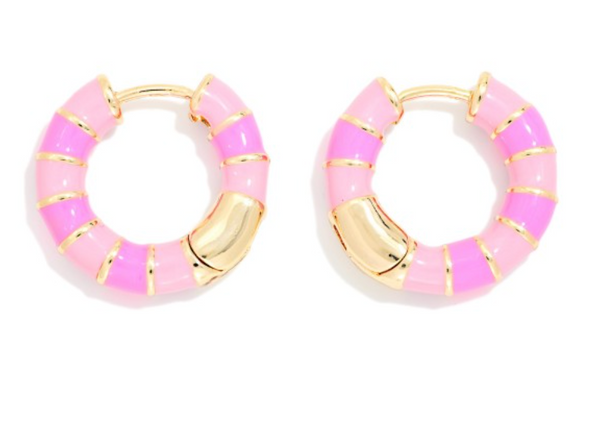 Bright Side Hoop Earrings - Pink