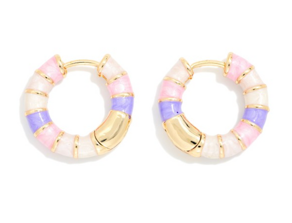 Bright Side Hoop Earrings - Purple