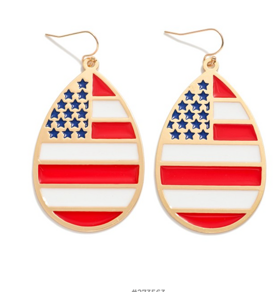 Americana Teardrop Drop Earrings