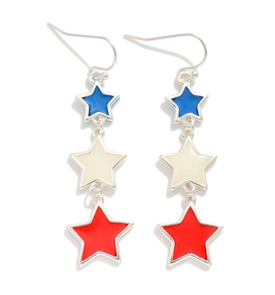 Glass Crystal Star Drop Earrings