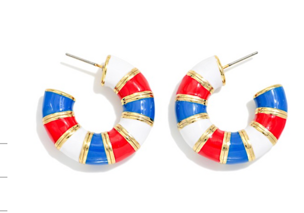 Stripe Hoop Earrings