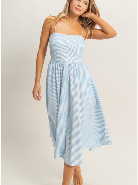 Simply Sweet Stripe Dress - Blue