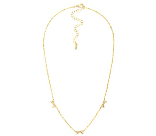 Golden Bow Charm Necklace