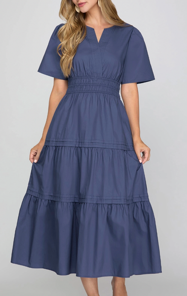 Salt Air Social Dress - Navy