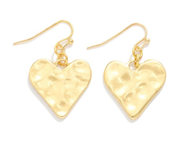 Metal Tone Heart Drop Earring