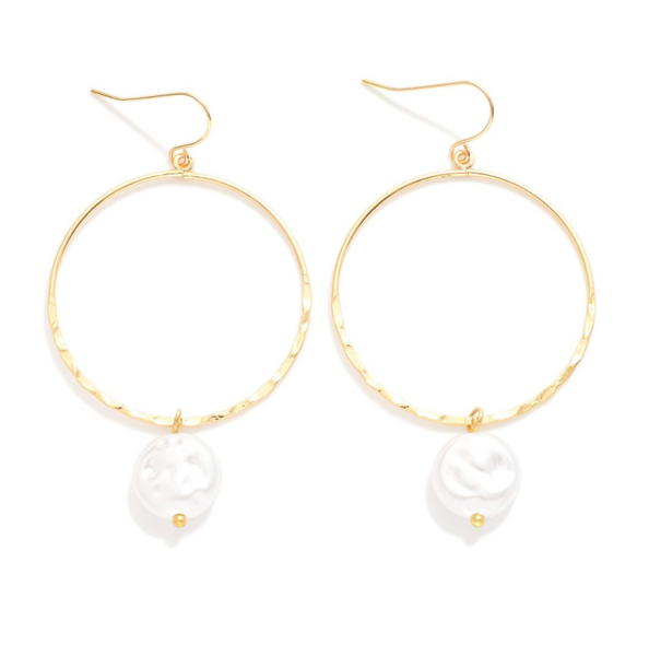 Drop Earring Featuring Pearl Ball