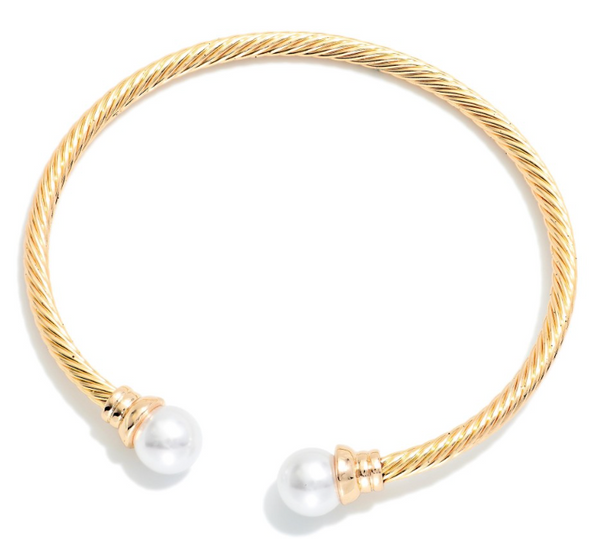 Pearl Glow Cuff Bracelet - Gold