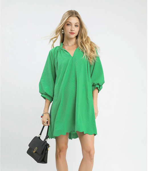 Scalloped Sweetie Dress - Green