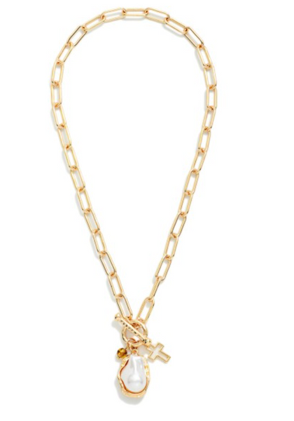 Halo Pearl Linked Necklace