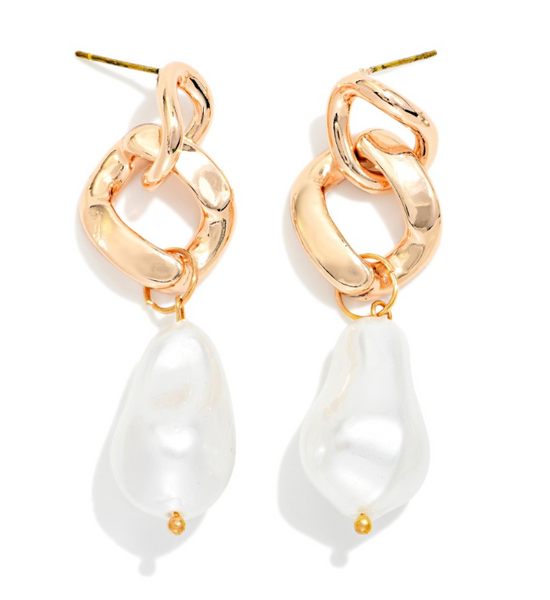 Poppy Pearl Drop Earrings - Gold