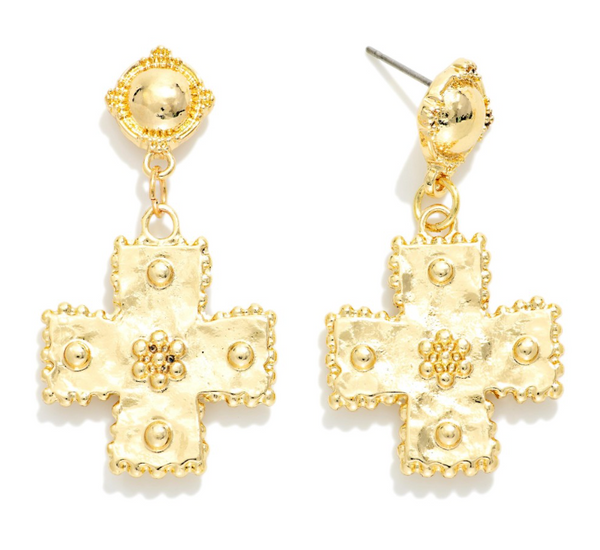 Hammered Faith Drop Earrings