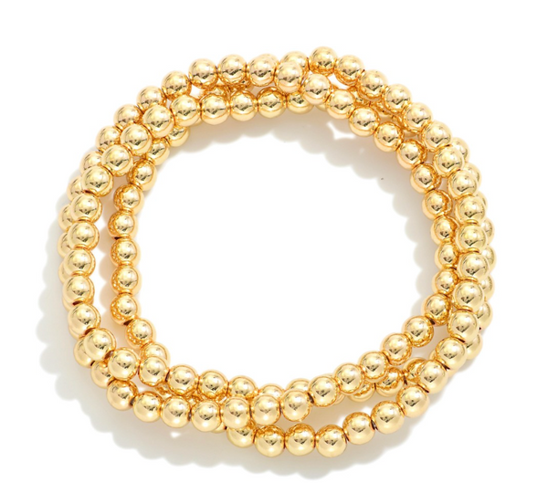 Simple Shine Bracelet Set - Gold