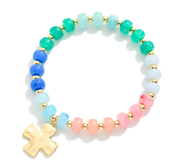 Marble Cross Bead Bracelet