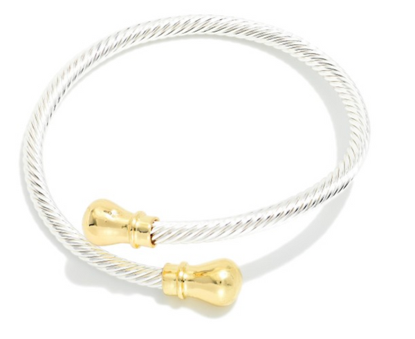 Twisted Metal Cuff Bracelet - Silver/Gold