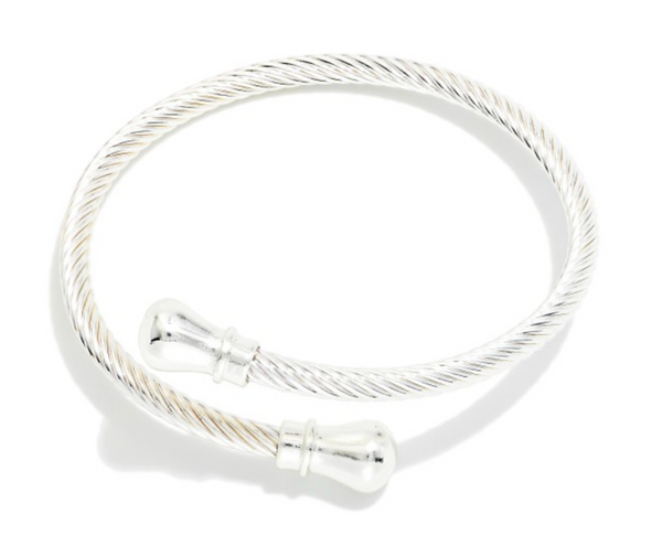 Twisted Metal Cuff Bracelet - Silver