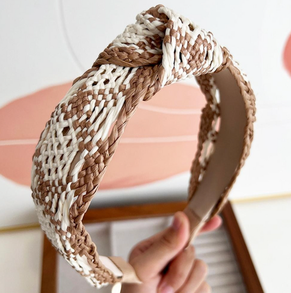 Beach Breeze Raffia Headband - Brown