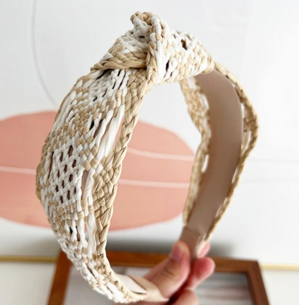 Beach Breeze Raffia Headband - Tan